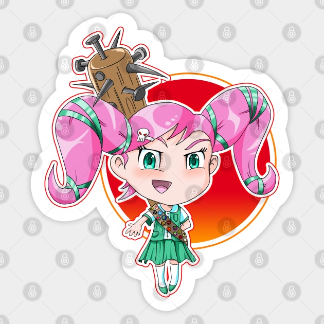 Kazuki the Evil Girl Scout Sticker by Dragonheart Studio